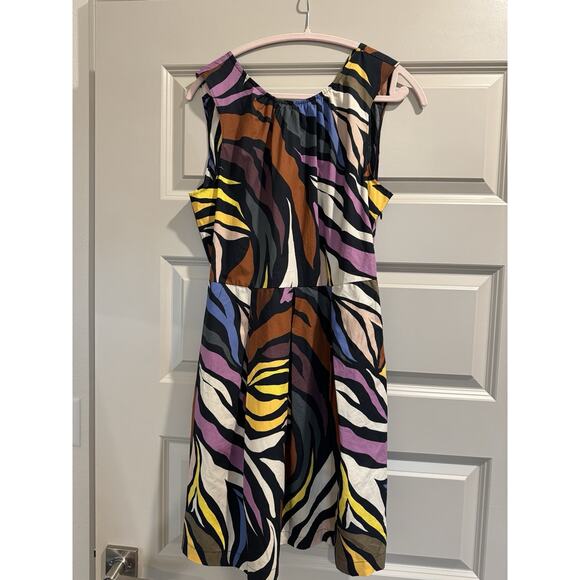 6 for $20 Who What Wear Abstract Zebra Print 100% Cotton Sleeveless Dress Size M - Picture 3 of 10